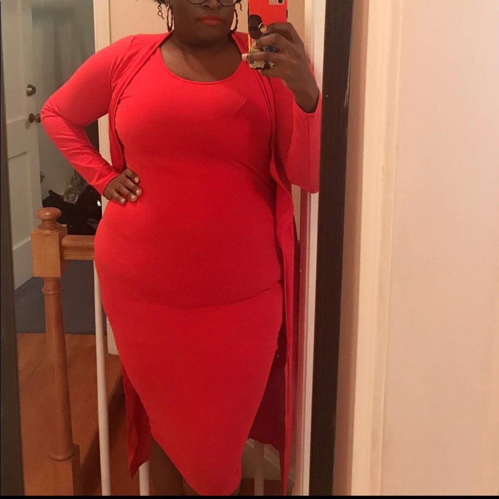 Midi Bodycon and Duster set